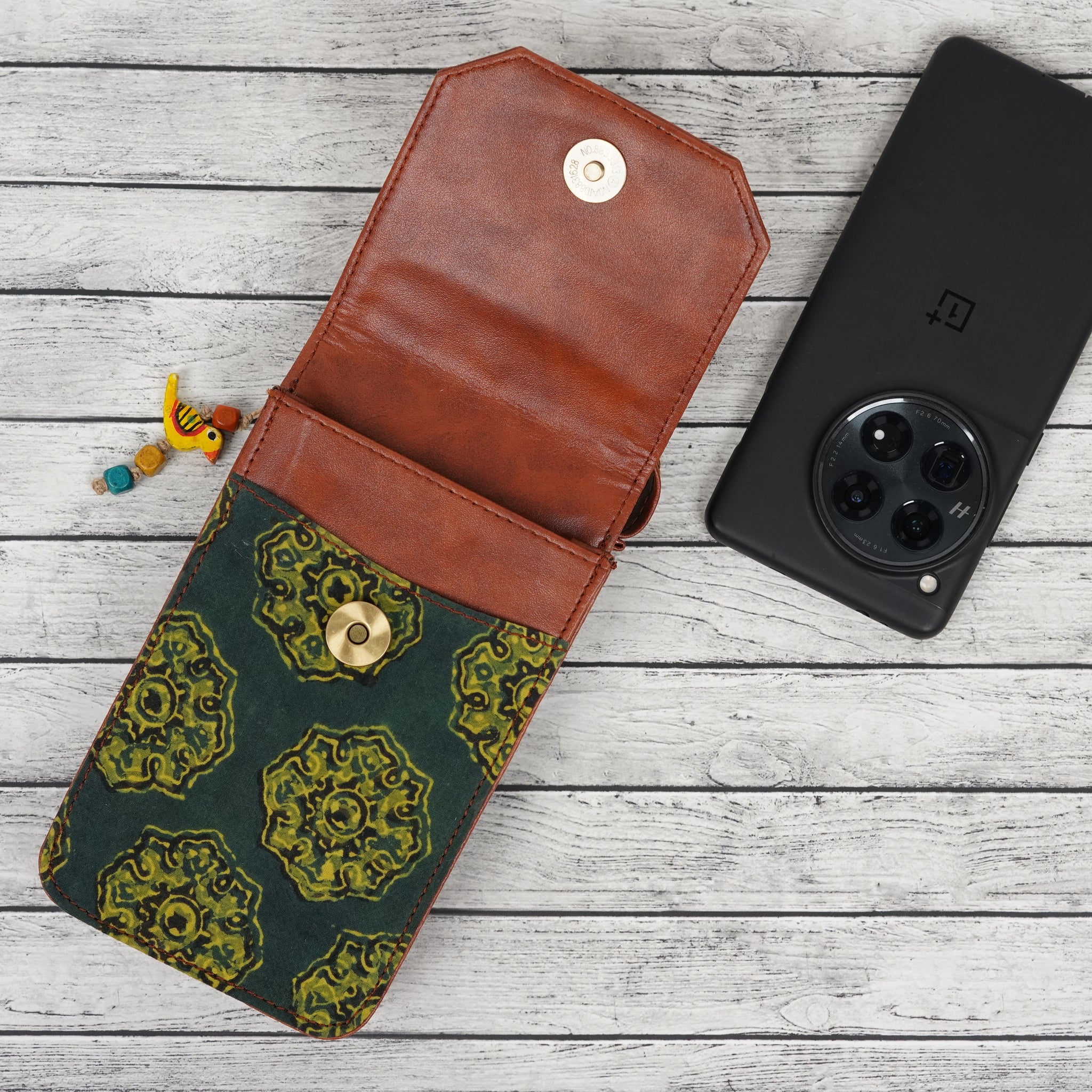 Olive Charm Cross-Body Mobile Pouch