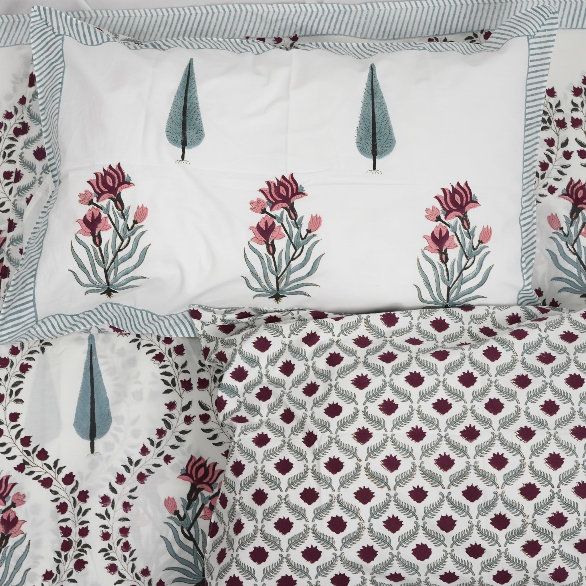 Jyotira Queen Size Bedsheet - Cotton Hand Block Print