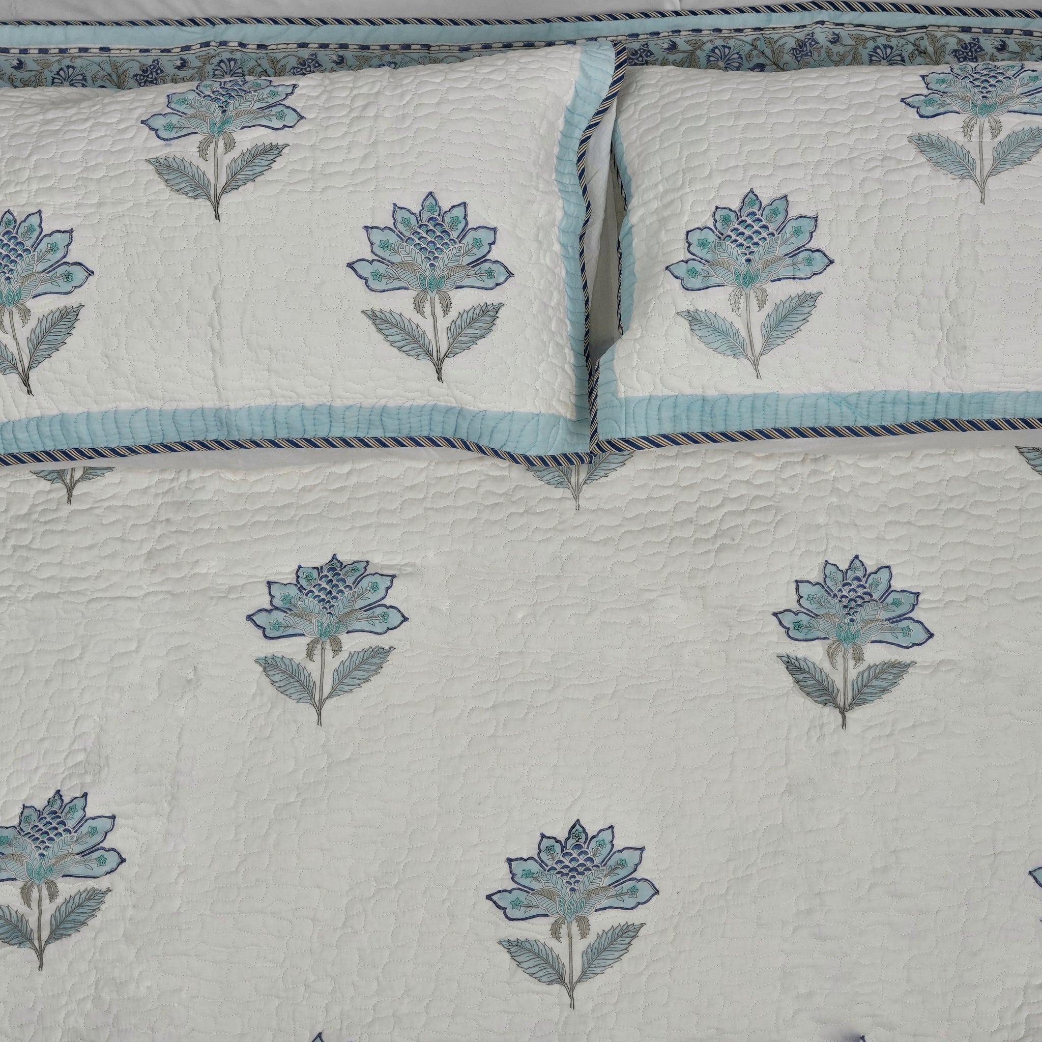 Pushpika Quilted Bedcover - Hand Block Print