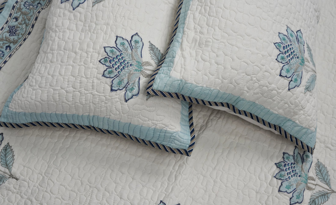 Pushpika Quilted Bedcover - Hand Block Print