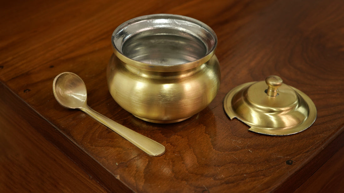 Brass Ghee Pot Matt Finish With Tin
