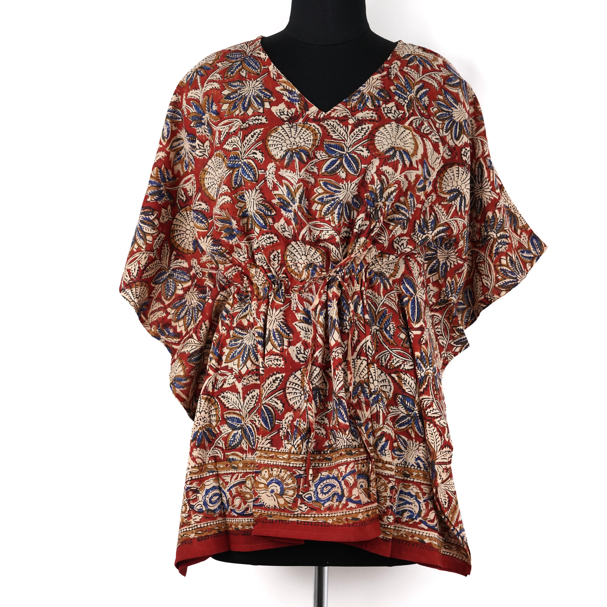 Luxe Hand Block Print Mul Cotton Short Kaftan