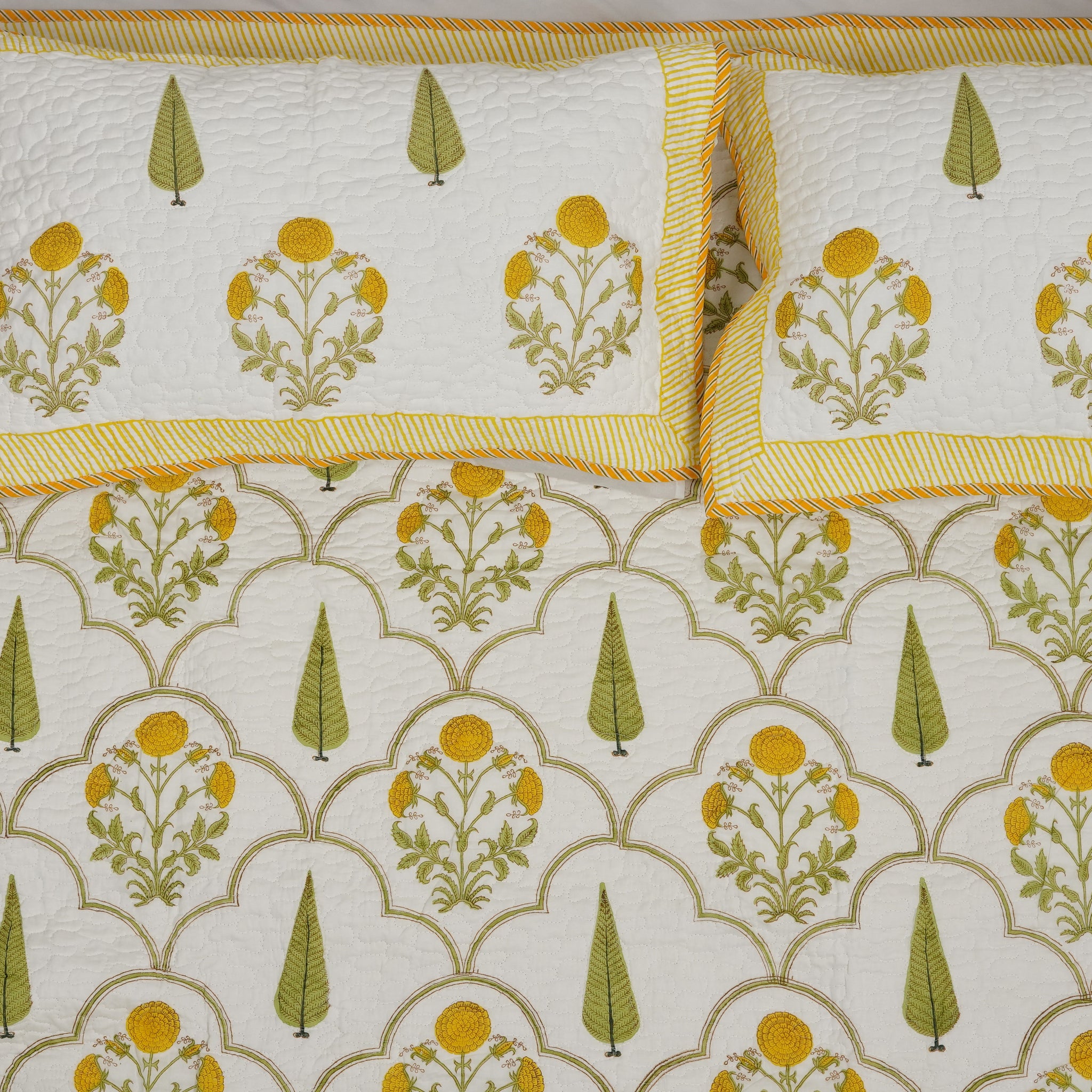Chakraani Quilted Bedcover - Hand Block Print