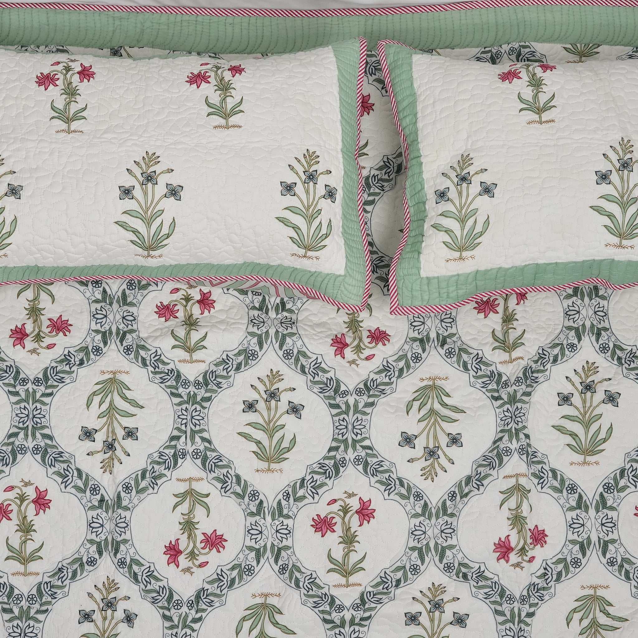 Mugdha Quilted Bedcover - Hand Block Print