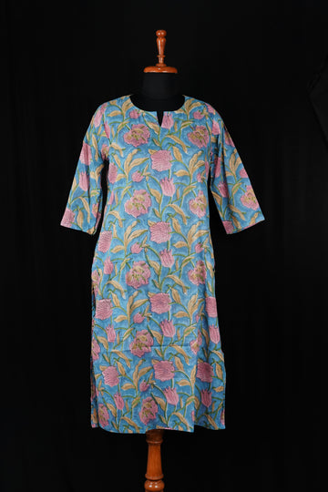 Noor Hand BlockPrint Cotton Long Kurta
