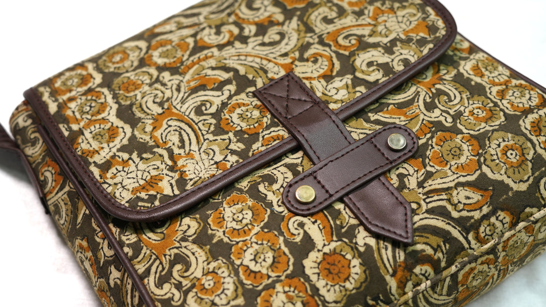 Mustard Print Flap Sling Bag