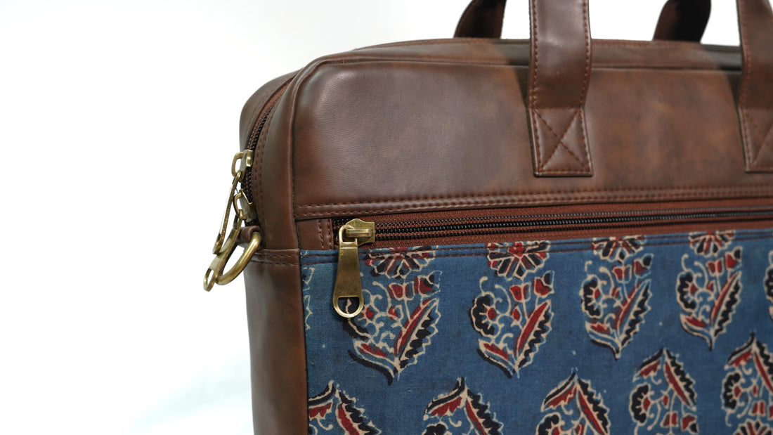 Indigo Grid Laptop Bag