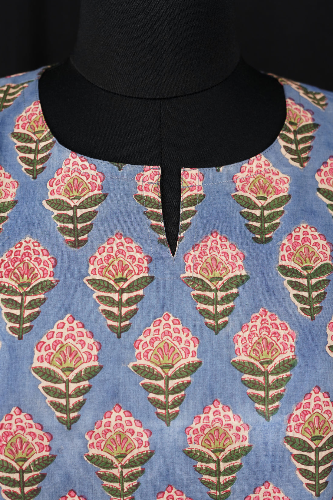 Roya Hand BlockPrint Cotton Short Kurti
