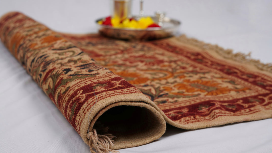 Kalamkari Block Printed Cotton Mat (26/22inches)