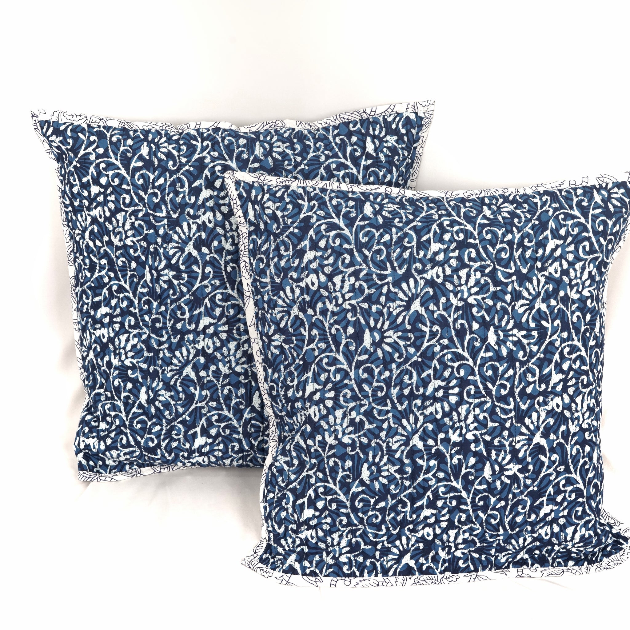 Desira Quilted Cushion Cover Mul Cotton Indigo