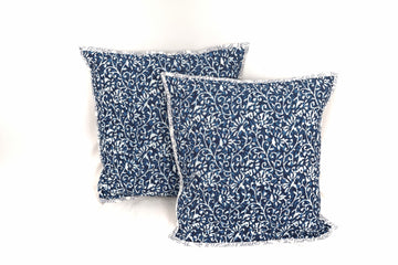 Desira Quilted Cushion Cover Mul Cotton Indigo