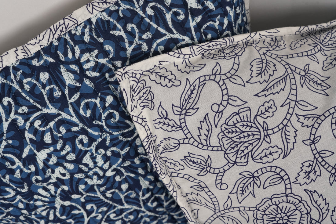 Desira Quilted Cushion Cover Mul Cotton Indigo