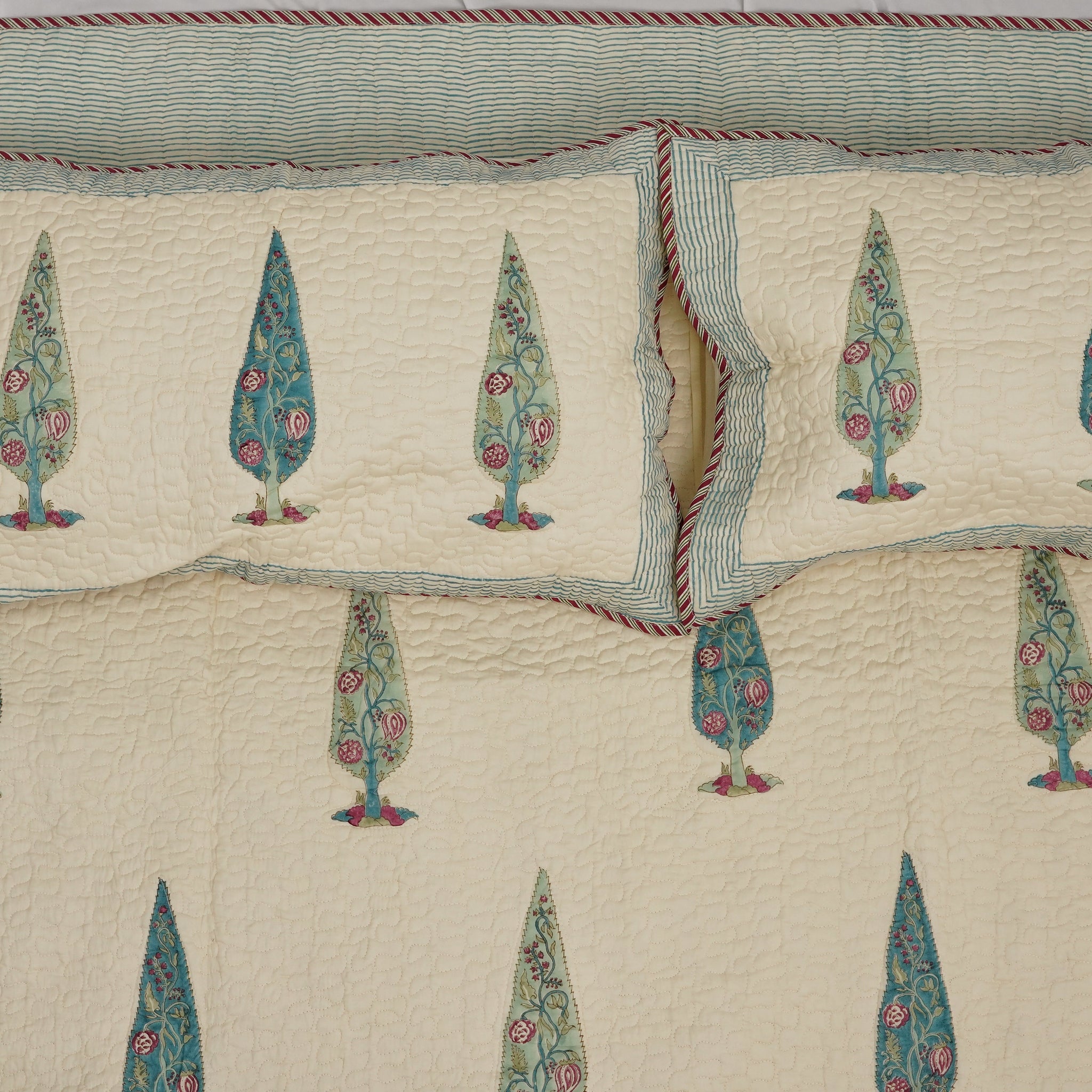 Treena Quilted Bedcover - Hand Block Print