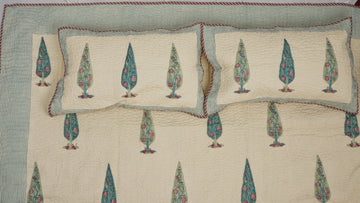 Treena Quilted Bedcover - Hand Block Print
