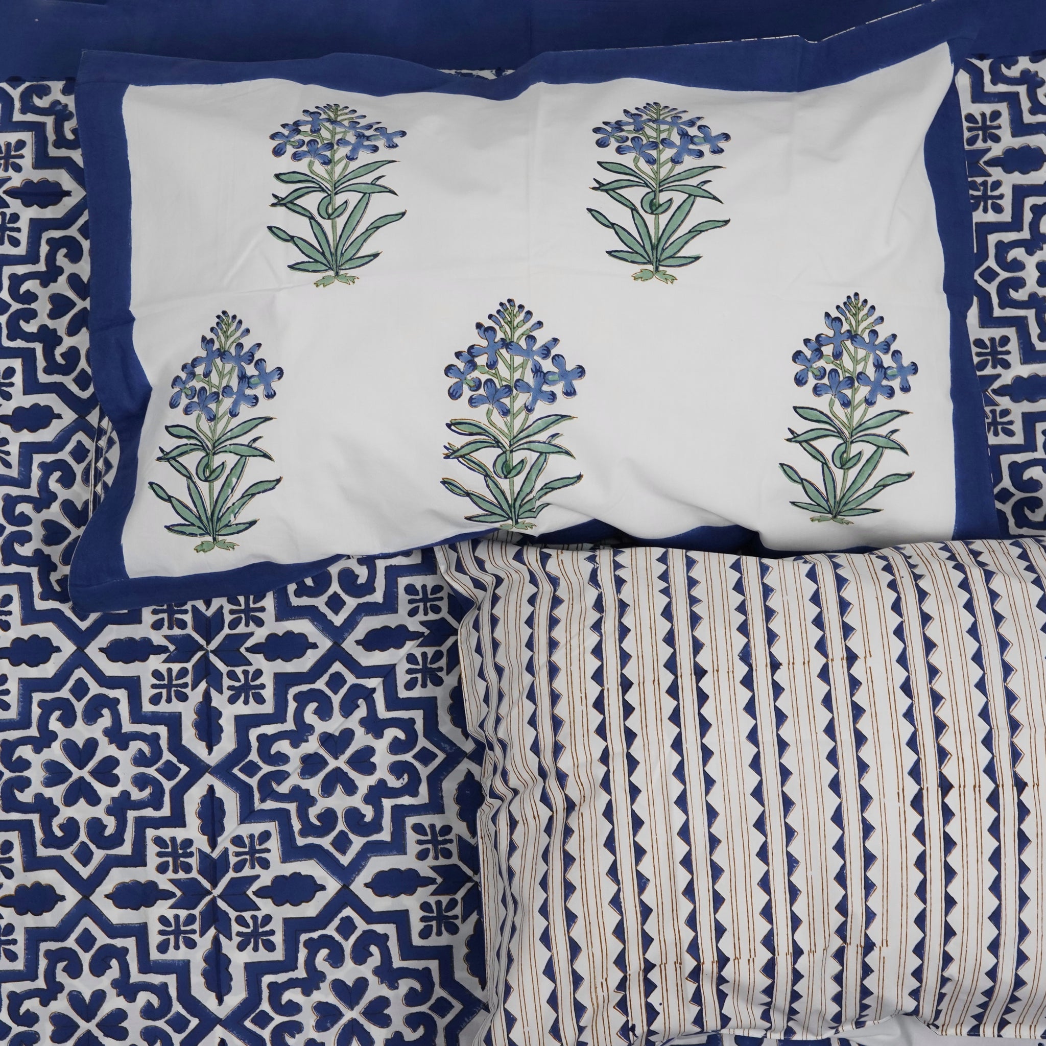 Rajasi Queen Size Bedsheet - Cotton Hand Block Print