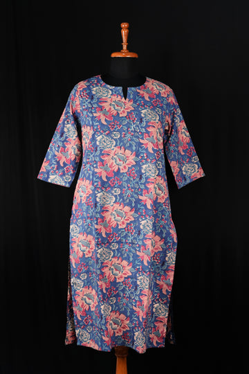 Roohi Hand BlockPrint Cotton Long Kurta