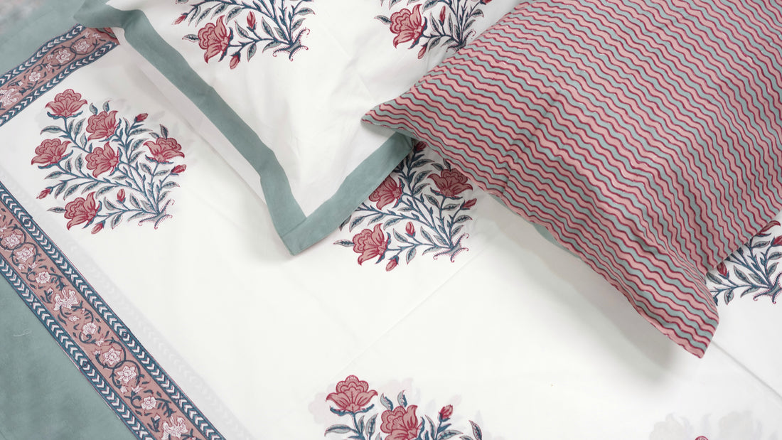 Hastkaar Queen Size Bedsheet - Cotton Hand Block Print