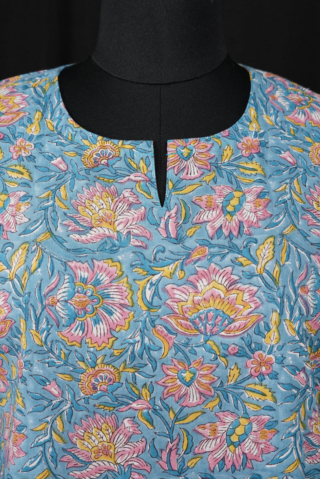 Rosava Hand BlockPrint Cotton Short Kurti