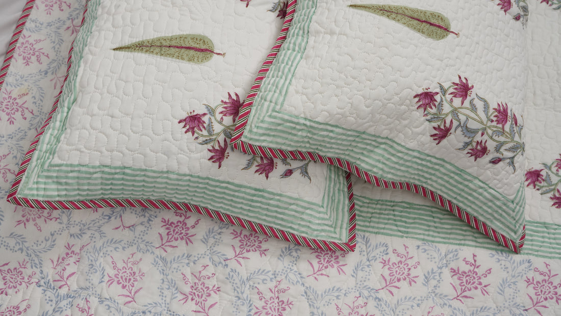 Taruja Quilted Bedcover - Hand Block Print