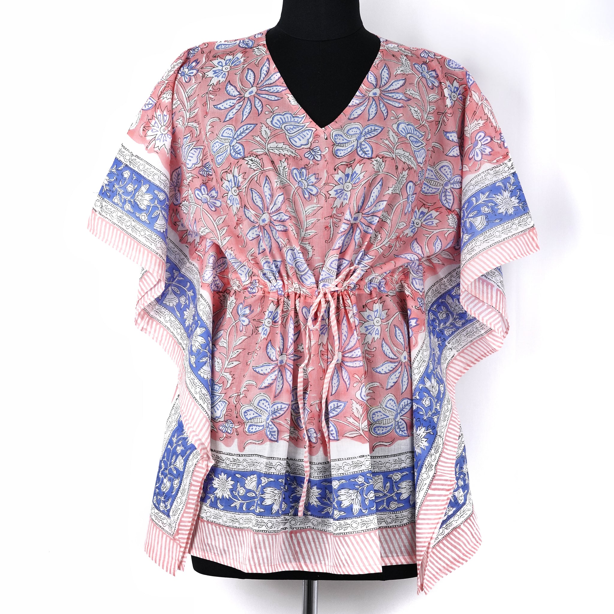 Ishara Hand Block Print Mul Cotton Short Kaftan