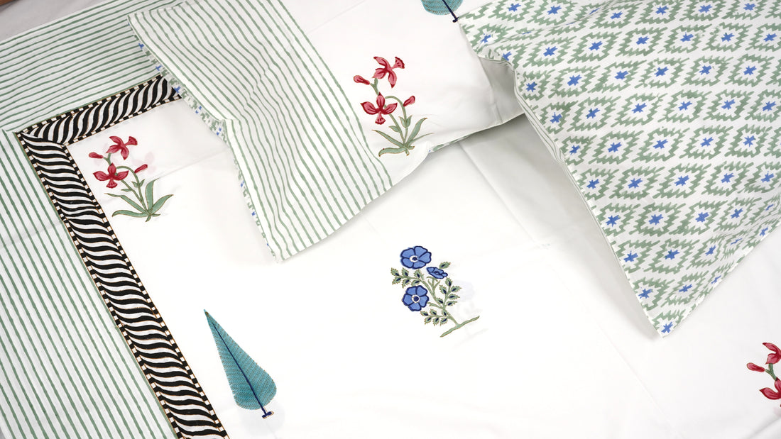 Ivora Queen Size Bedsheet - Cotton Hand Block Print