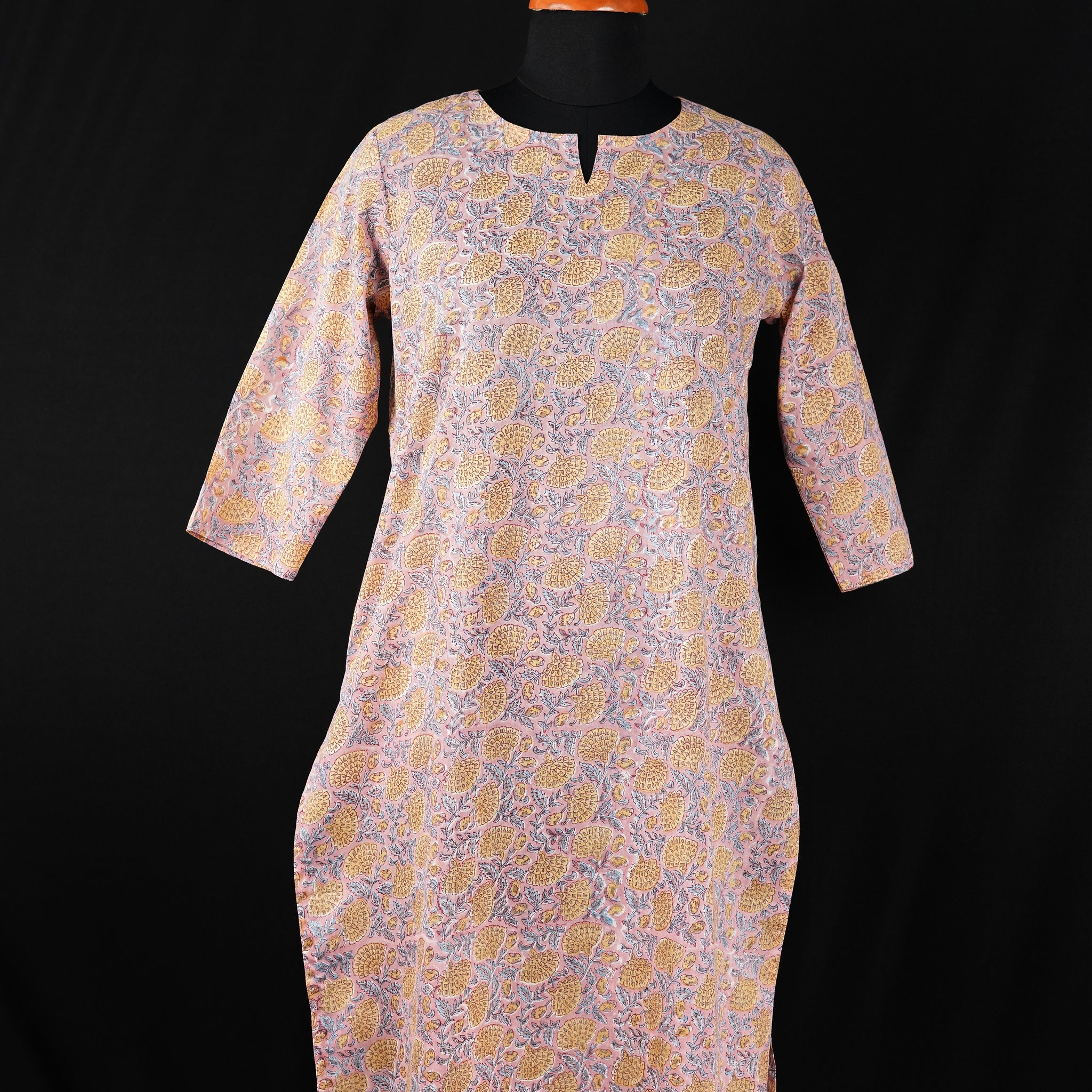 Gabi Hand BlockPrint Cotton Long Kurta