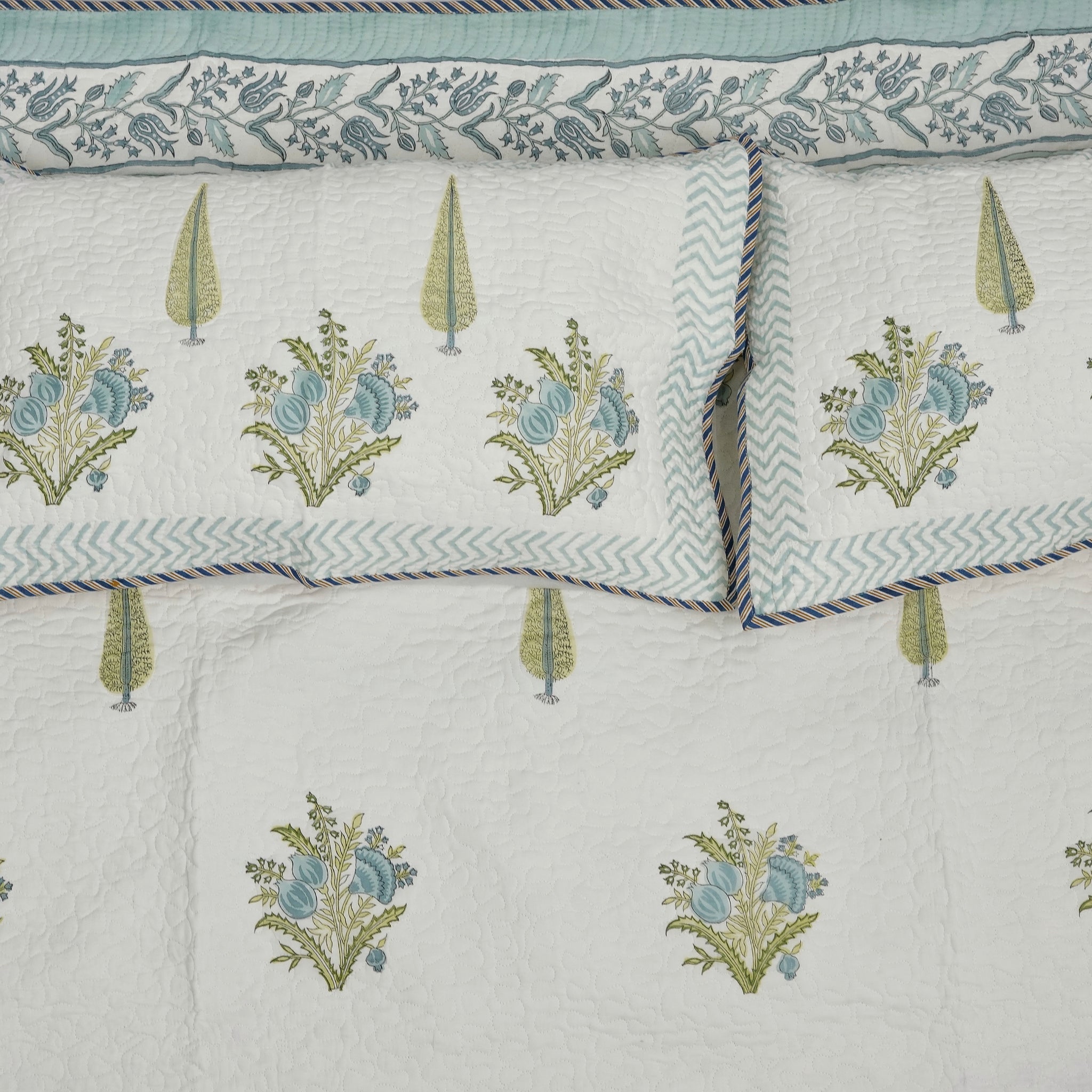 Patrani Quilted Bedcover - Hand Block Print