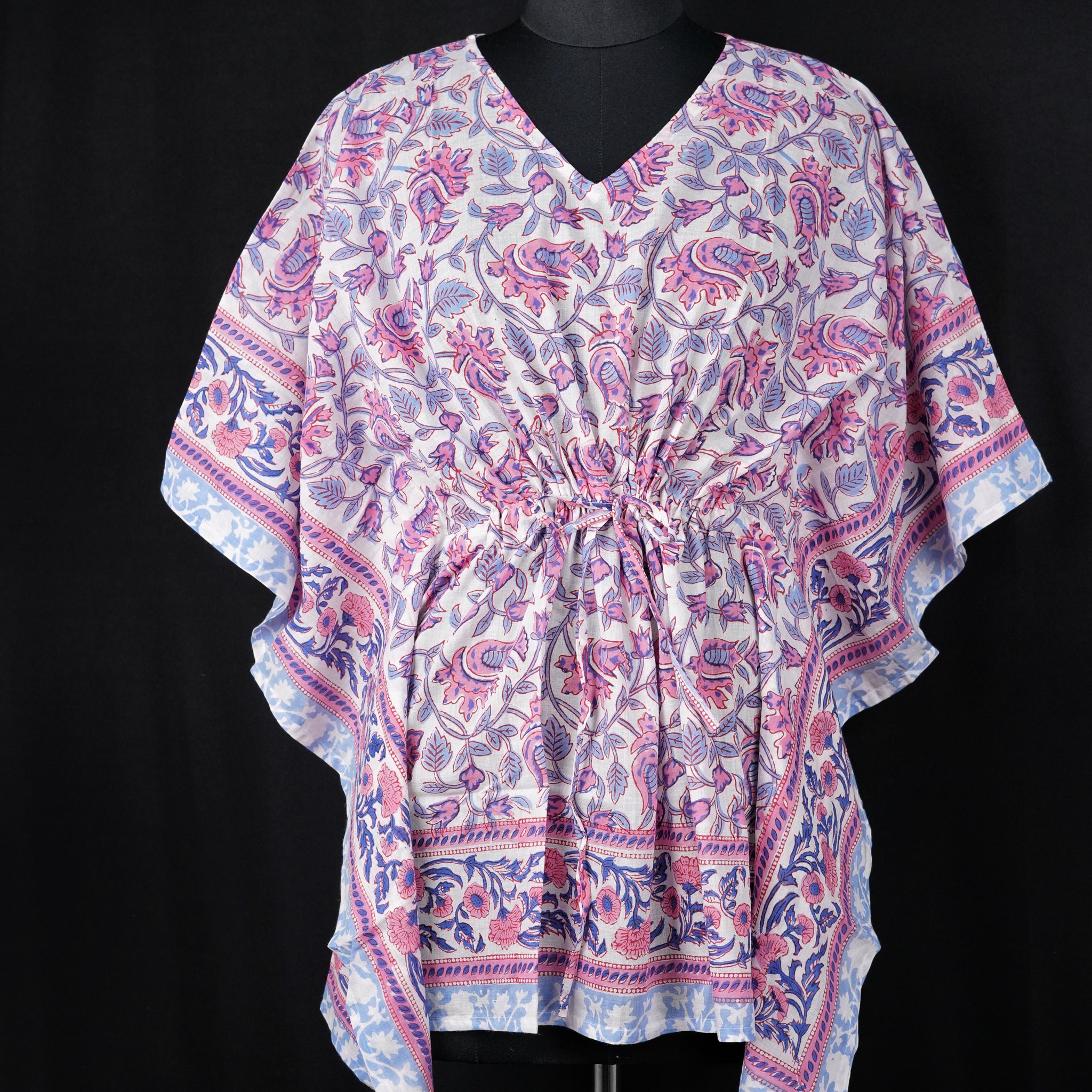 Dyra Hand Block Print Mul Cotton Short Kaftan