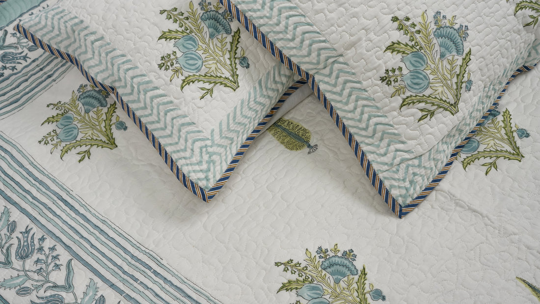 Patrani Quilted Bedcover - Hand Block Print