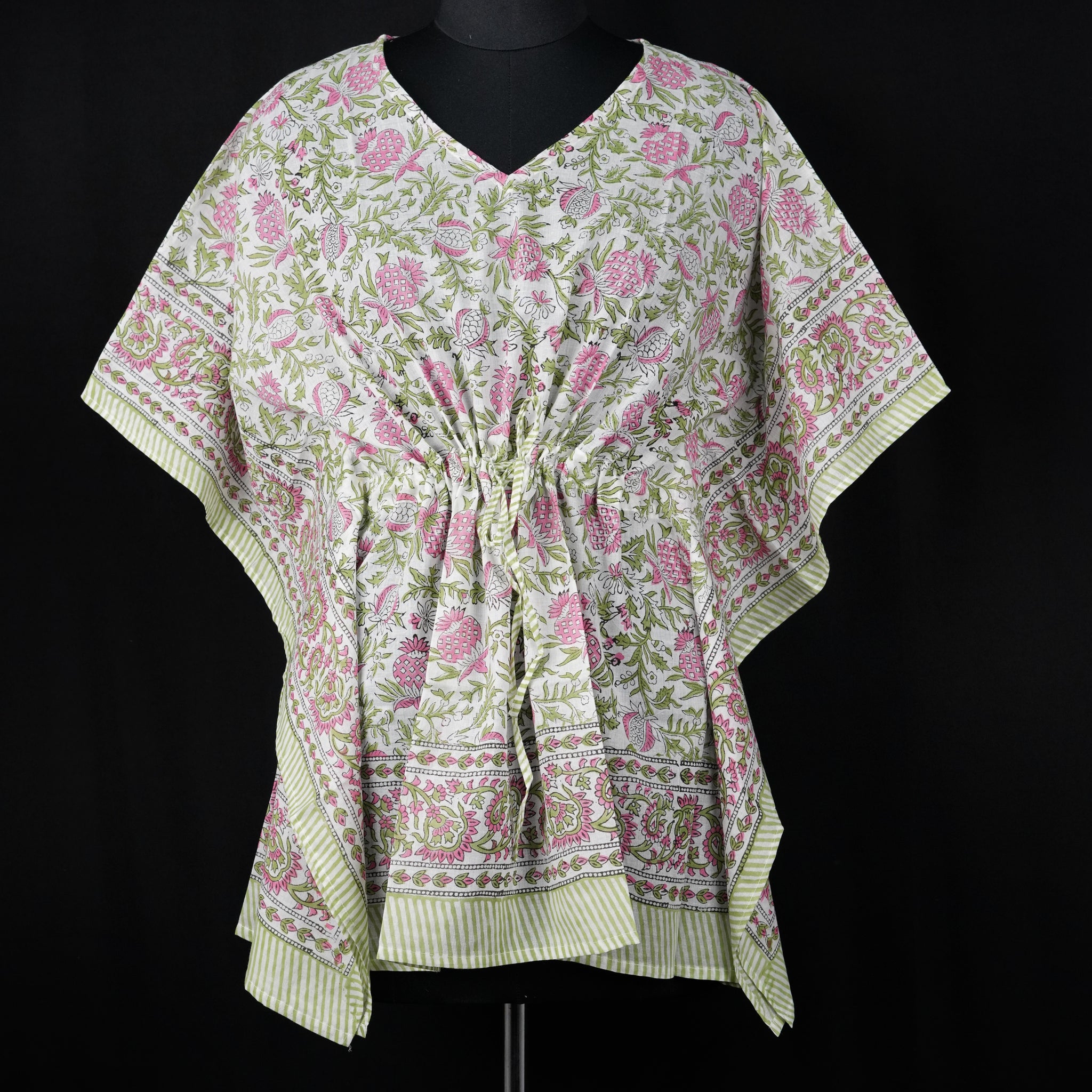 Khoob Hand Block Print Mul Cotton Short Kaftan