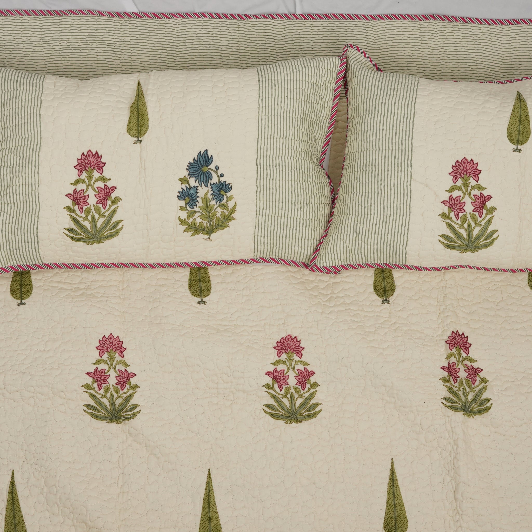 Kusum Quilted Bedcover - Hand Block Print