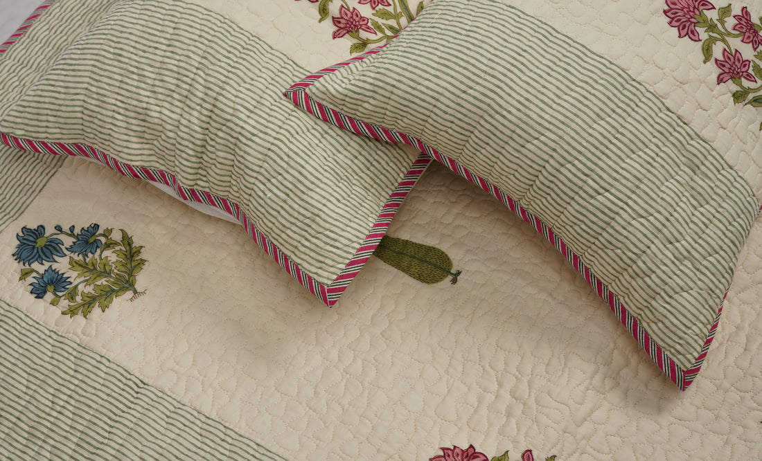 Kusum Quilted Bedcover - Hand Block Print