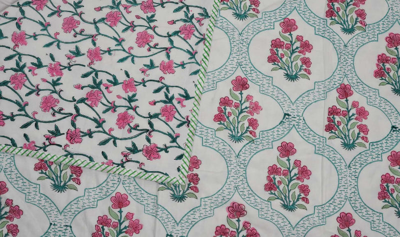 Red Flower Block Print Dohar