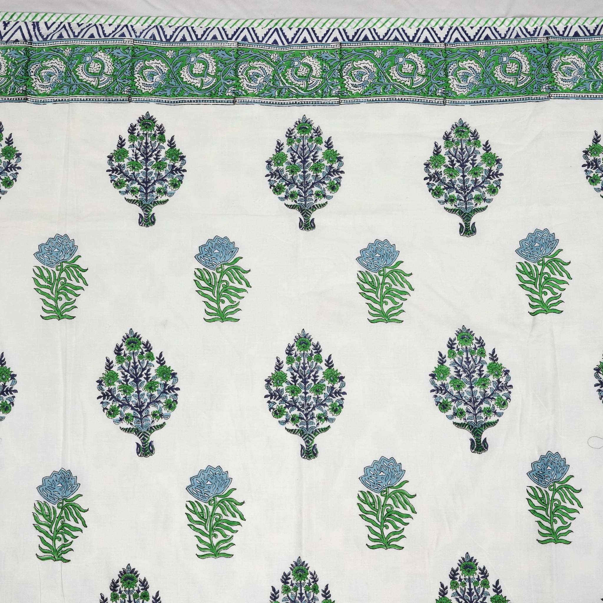 Green Tree Block Print Dohar