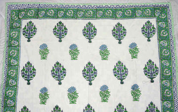 Green Tree Block Print Dohar