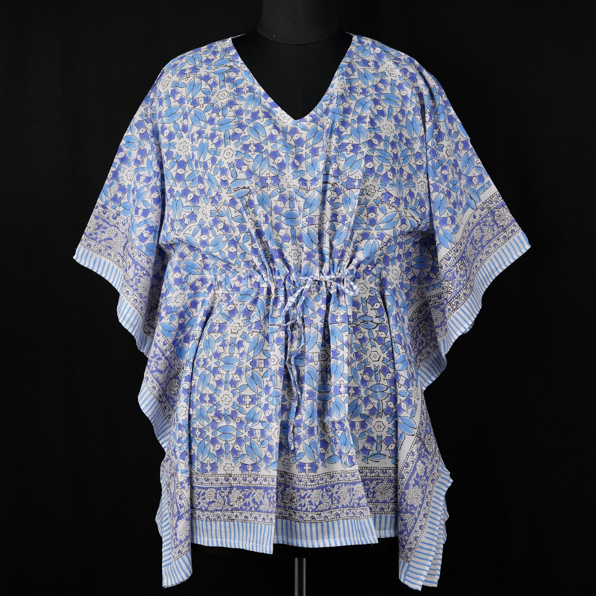Indi Hand Block Print Mul Cotton Short Kaftan