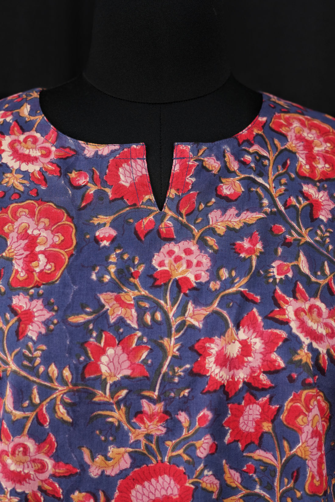 Gulnar Hand BlockPrint Cotton Short Kurti