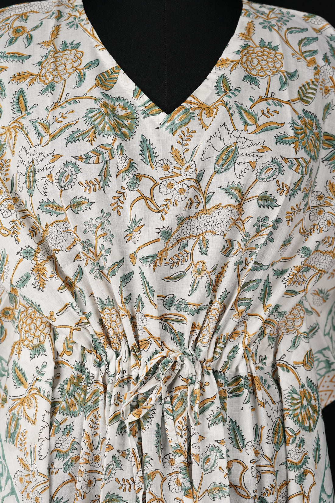 Kaira Hand Block Print Mul Cotton Short Kaftan