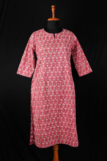 Gulista Hand BlockPrint Cotton Long Kurta