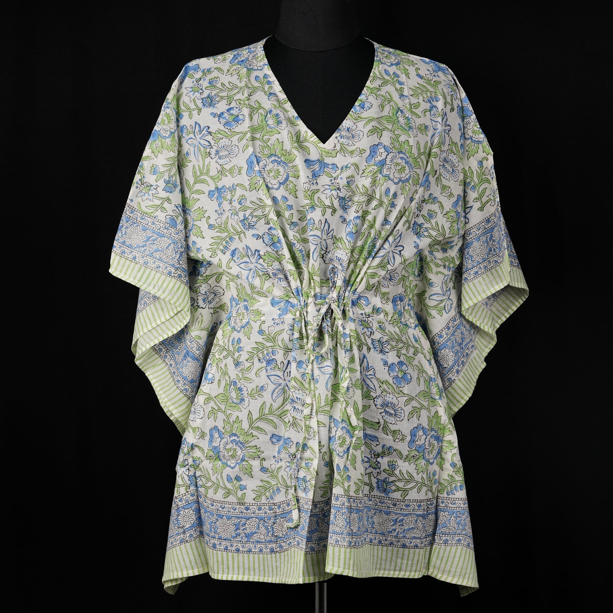 Sara Hand Block Print Mul Cotton Short Kaftan