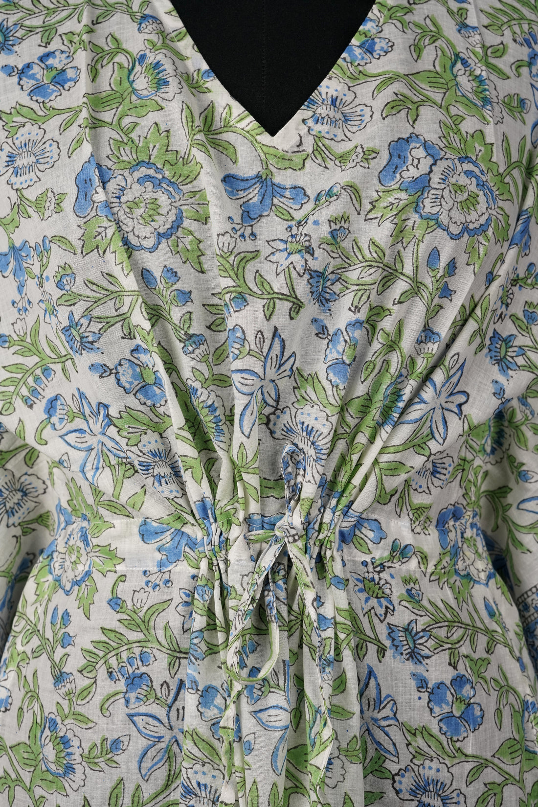 Sara Hand Block Print Mul Cotton Short Kaftan