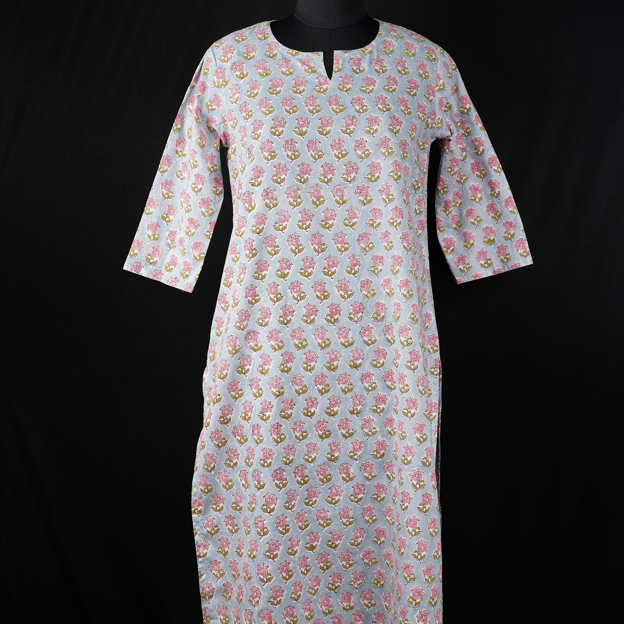 Wardi Hand BlockPrint Cotton Long Kurta