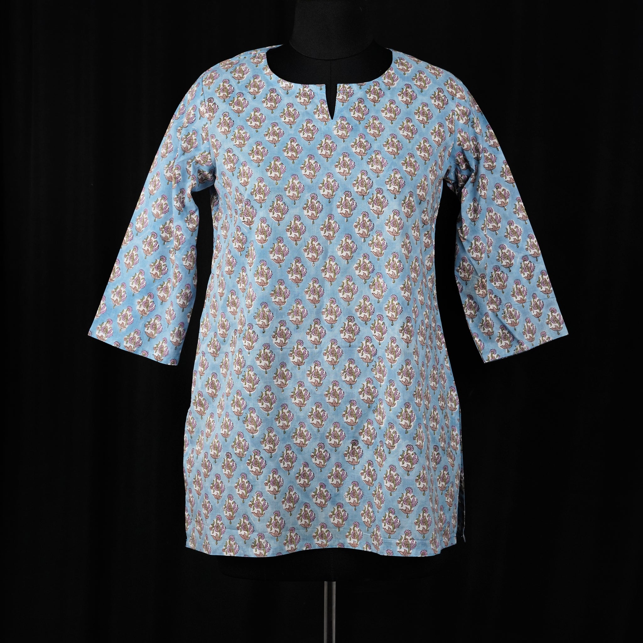 Aneira Hand BlockPrint Cotton Short Kurti