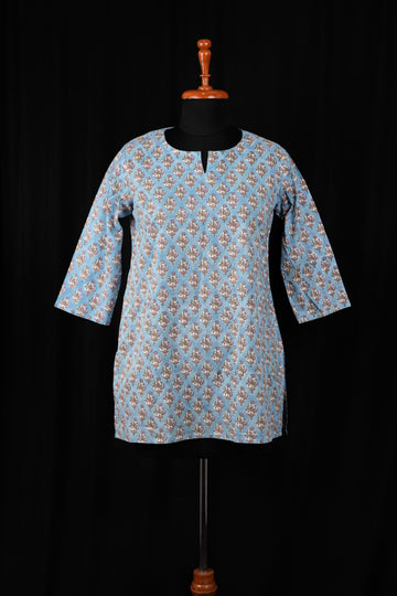 Aneira Hand BlockPrint Cotton Short Kurti