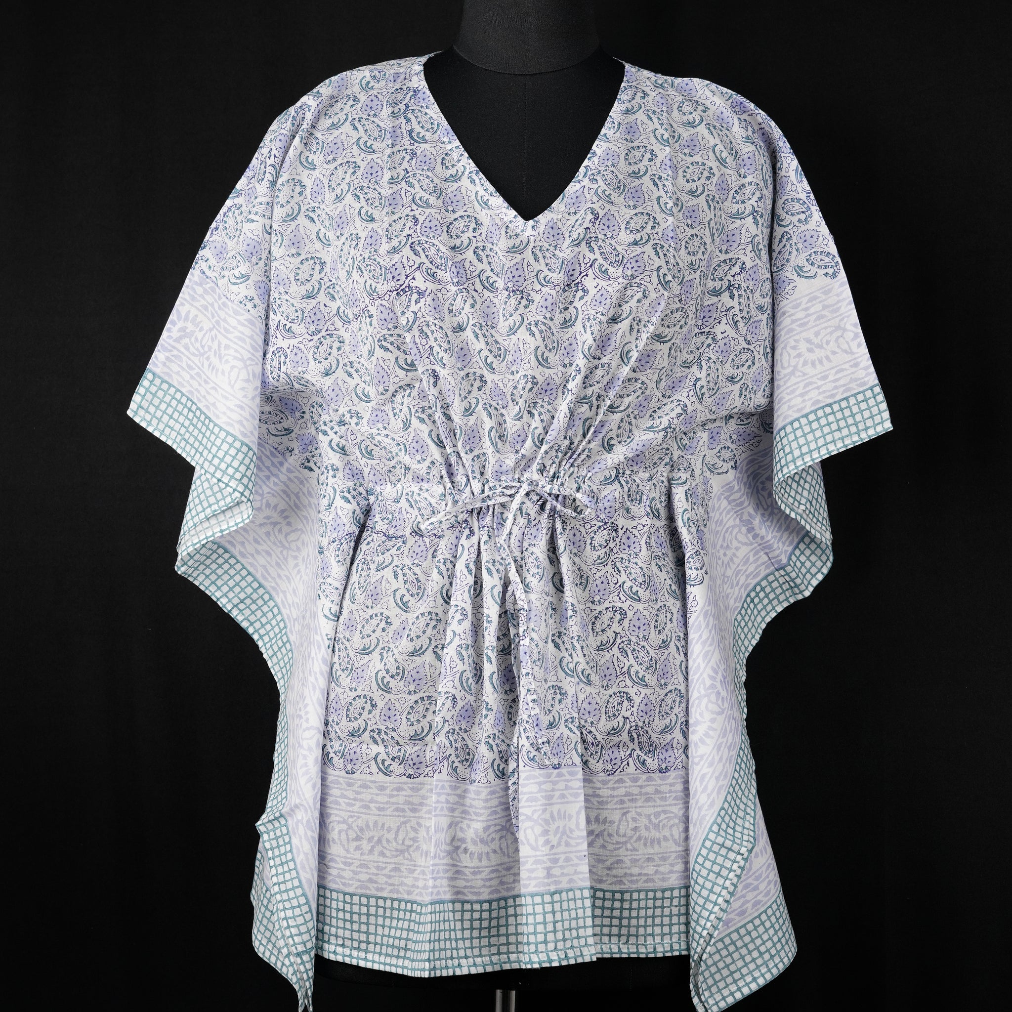 Gyra Hand Block Print Mul Cotton Short Kaftan