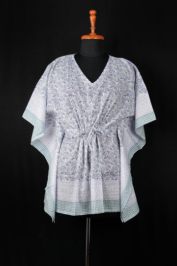 Gyra Hand Block Print Mul Cotton Short Kaftan