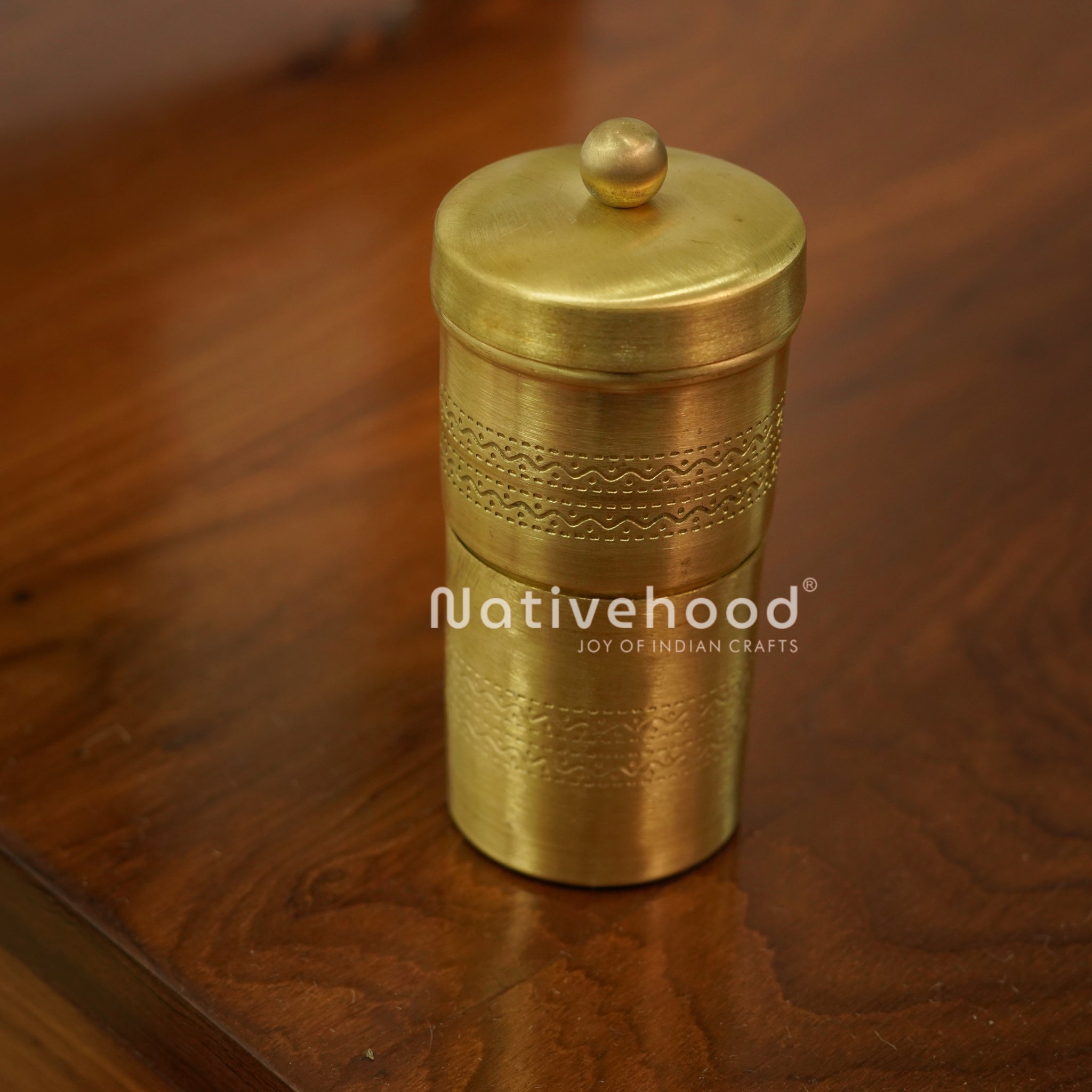 Etched Brass South Indian Filter Matt Finish - Mini