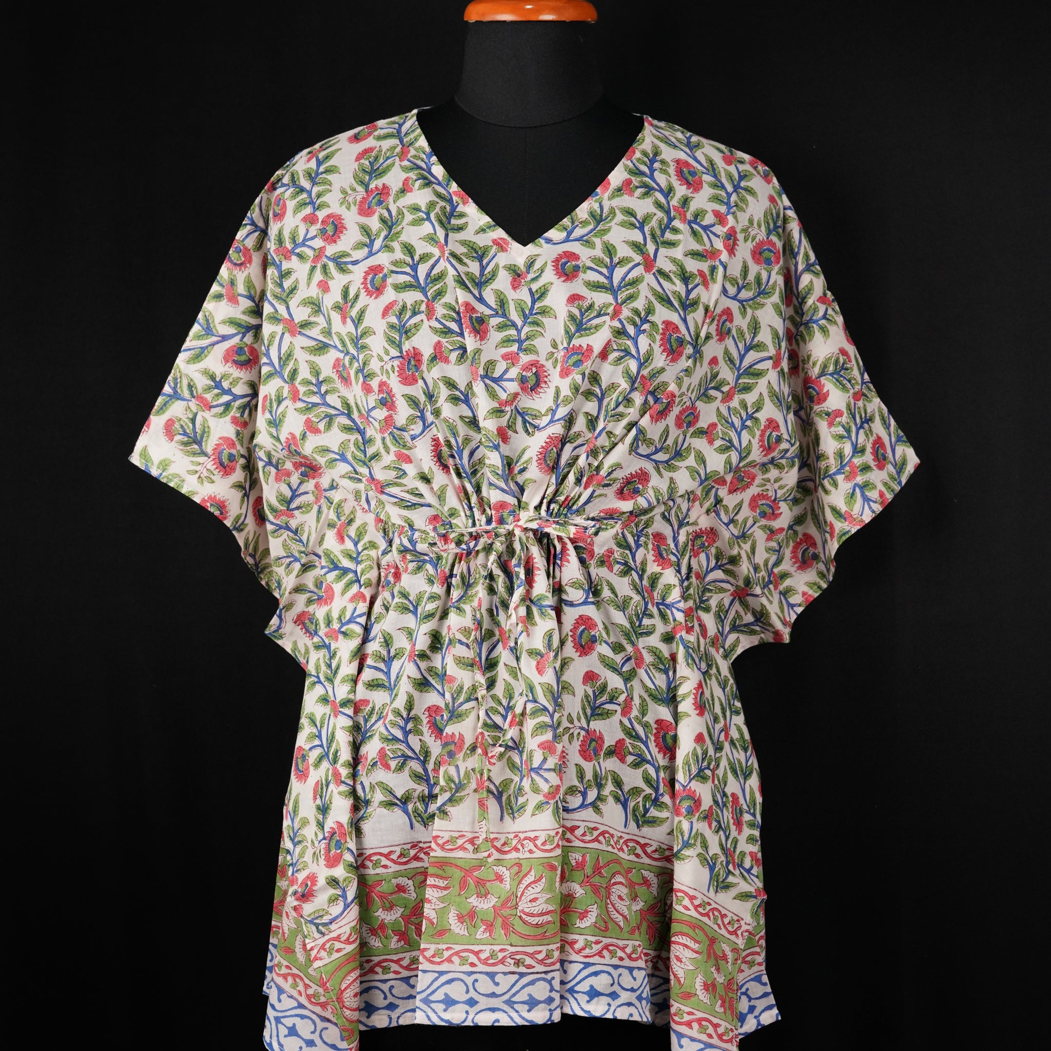 Mehroo Hand Block Print Mul Cotton Short Kaftan