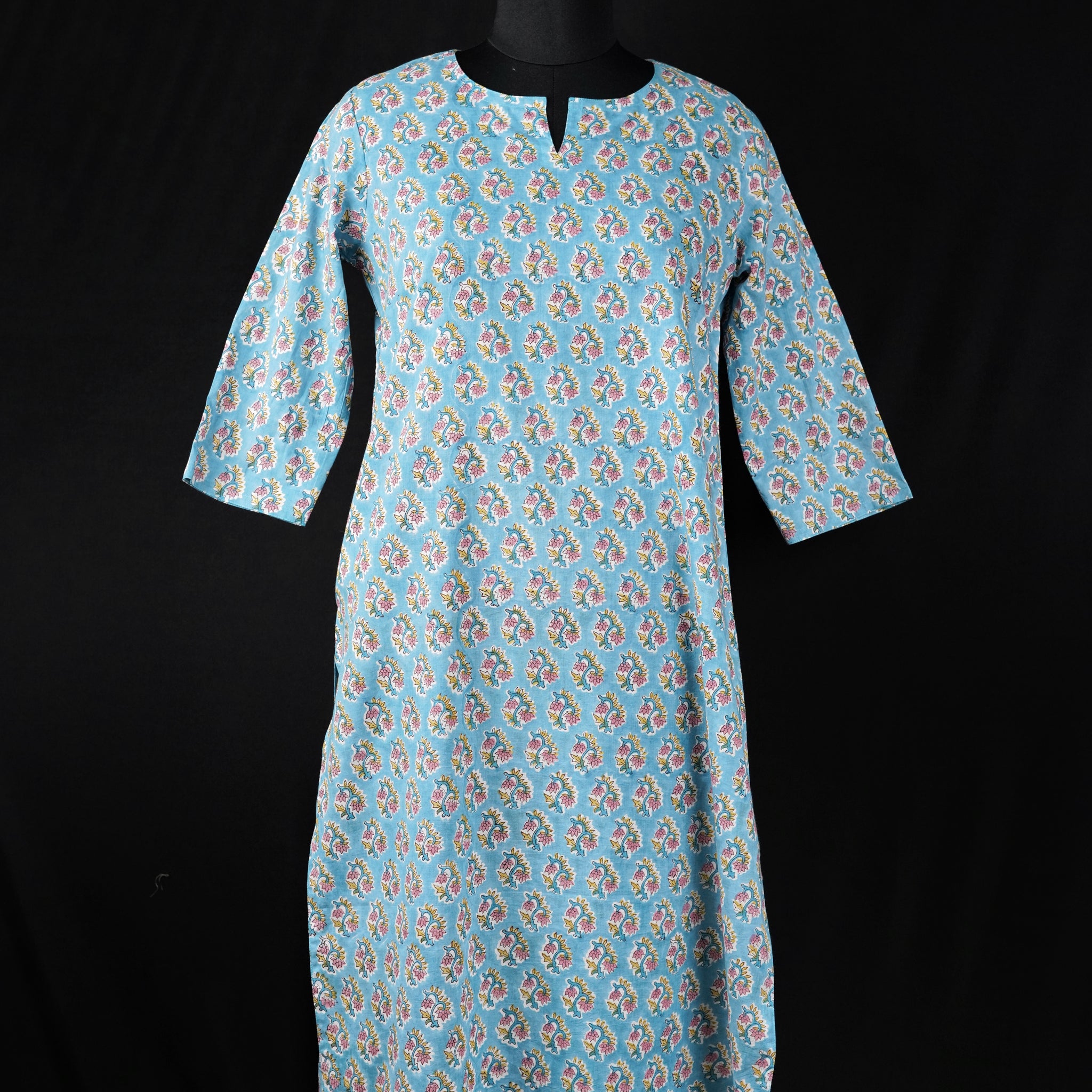 Hisa Hand BlockPrint Cotton Long Kurta