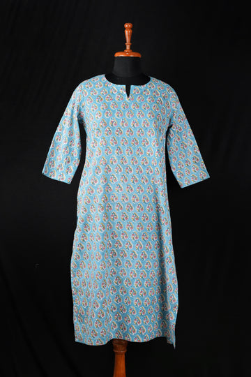 Hisa Hand BlockPrint Cotton Long Kurta